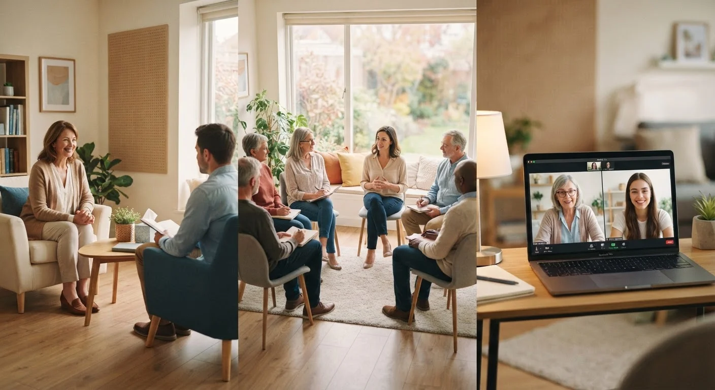 Therapy Formats Compared: Individual, Group, and Online Sessions